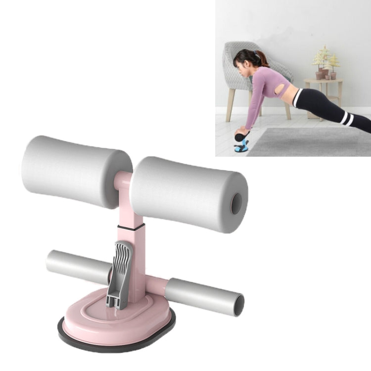 Abdominal crunch assist device with pink base and white foam rollers