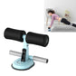 Abdominal crunch assist device, black padded rollers with light blue base