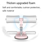 Abdominal crunch assist device with padded white foam rollers and pink support frame