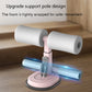 Abdominal crunch assist device with white and light-blue foam rollers, pink base