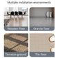 Four indoor floor surfaces shown for abdominal crunch assist device use