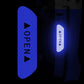 Blue reflective OPEN car door sticker strip with triangle arrow markers