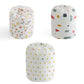 Set of quilt storage bags in floral, geometric, and plus patterns with drawstrings