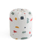 Geometric shapes quilt storage bag with drawstring closure, round canvas-style cover