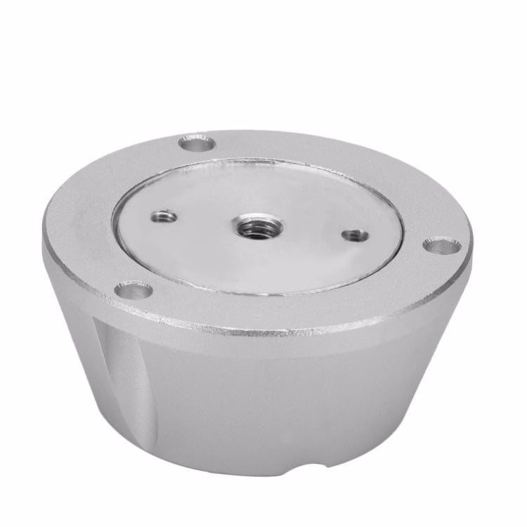 Silver aluminum EAS detacher opener base with central mounting holes