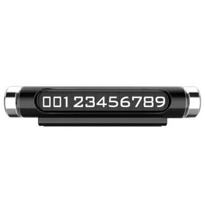 Black luminous magnetic car parking number card with rotating digital phone number window