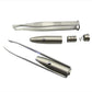 3-piece eyebrow tweezer set with chrome handles and angled metal tips