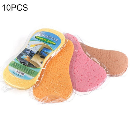 Set of 10 honeycomb car wash sponges in orange, pink, and peach colors