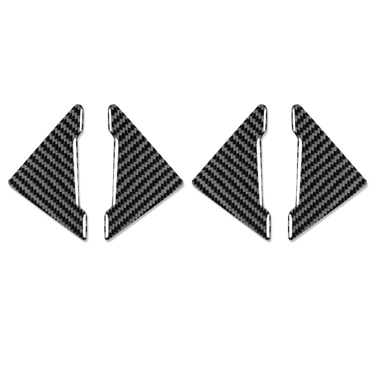 Set of black carbon-fiber look triangular door anti-collision corner stickers