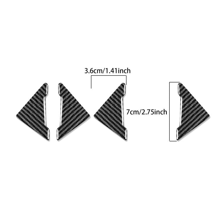 Black triangular carbon-fiber look door anti-collision corner stickers, 4-piece set