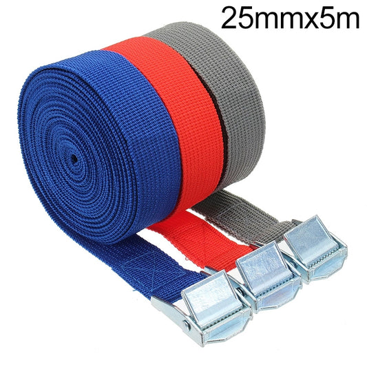 Car Tension Rope Luggage Strap Belt Auto Car Boat Fixed Strap with Alloy Buckle,Random Color Delivery,Length:5m, 5m