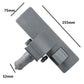 Gray floor brush head with 32mm inlet, angled view, and caster wheels