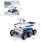 Boxed DIY solar Mars exploration car kit with assembled model, rugged tires and 4-wheel drive.