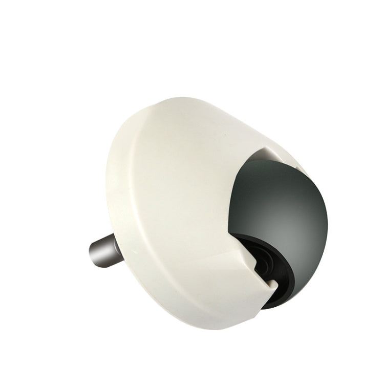 iRobot Roomba guide wheel, off-white housing with black insert and silver pin