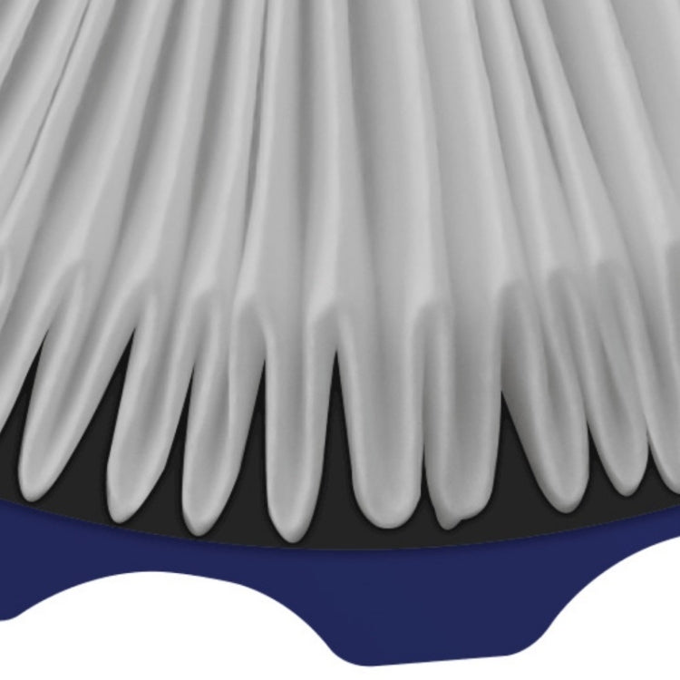 White pleated HEPA filter pleats with blue base edge