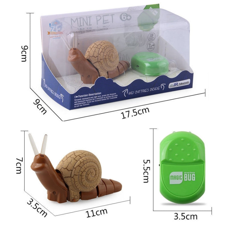 7701 Children Electric Infrared Remote Control Snail Simulation Tricky Pet, Snail(Gray), Snail(Brown)