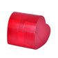 Red wooden barrel puzzle lock, angled view, carved strip panels