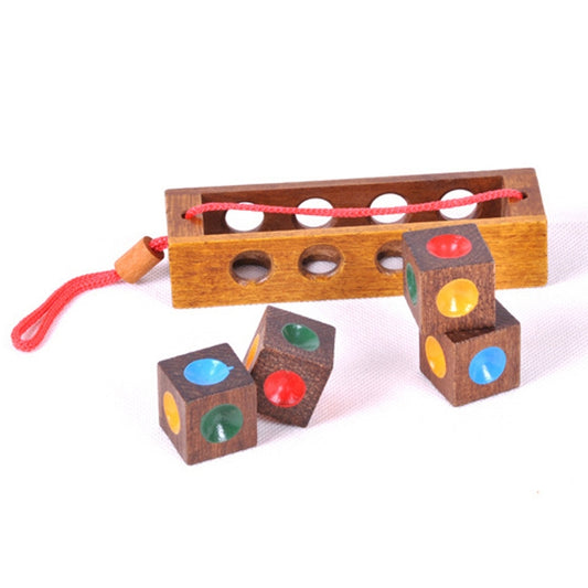 2 Sets Adult Wooden Educational Toy Cube Block Color Matching Chess, Cube Block Chess