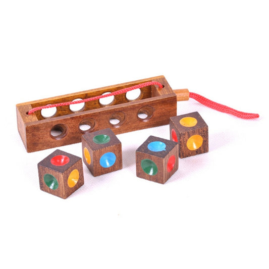 2 Sets Adult Wooden Educational Toy Cube Block Color Matching Chess, Cube Block Chess