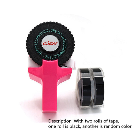 CIDY C101 Mini Manual Label Machine Embossing Machine Typewriter Hand Account Decorative Tape Paper, Random Color Delivery