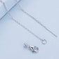 Silver chain necklace with heart pendant bail and lobster clasp