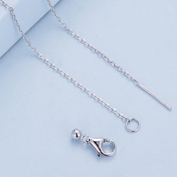 Silver chain necklace with heart pendant bail and lobster clasp