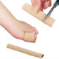 Beige toe separator sleeve pieces with elastic fit, being adjusted by hand