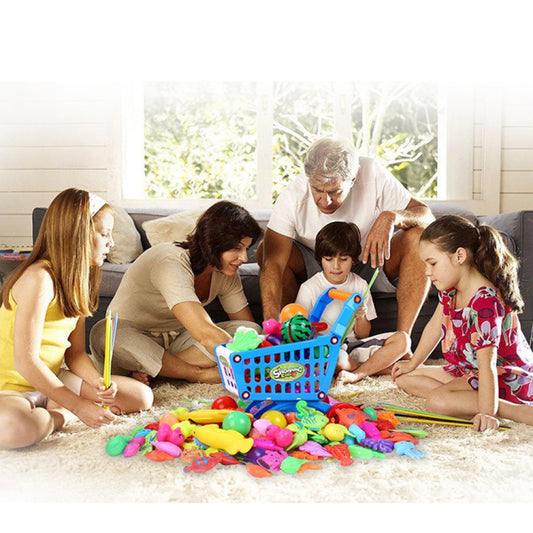Children Toy Hand Push Plastic Simulation Mini Supermarket Shopping Cart Baby Fun Toddler Stroller