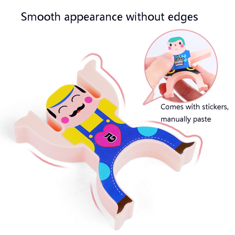 Pink acrobatic stacking figure with smooth edges and optional sticker detail