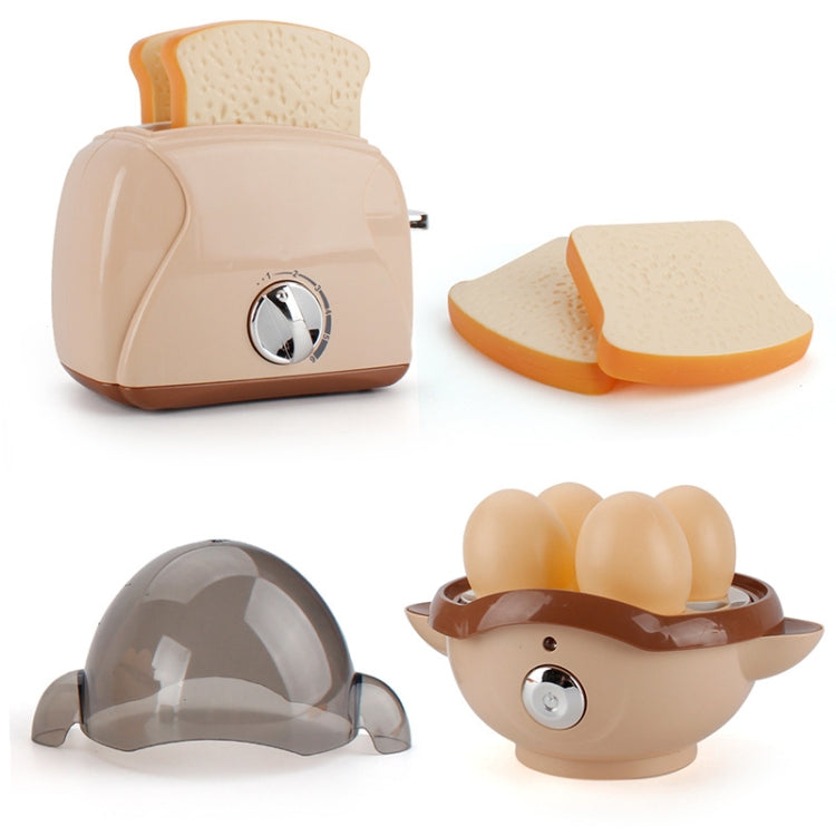 Toy washing machine play set with bread slices, eggs, and plastic dome lid