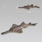 Spotted ray model ornament, brown with purple dot patterns