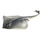 Gray shark model ornament with ridged dorsal fin and speckled details
