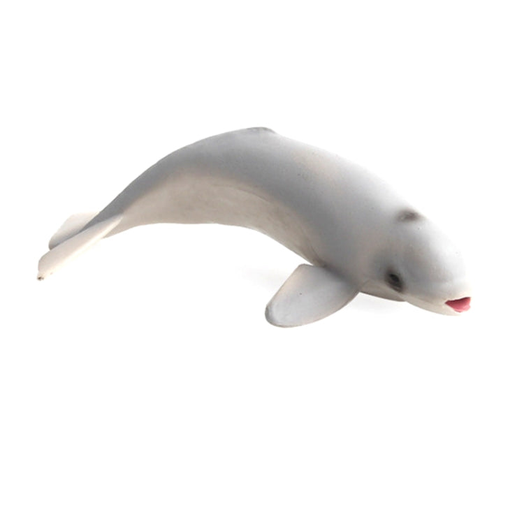 Light gray dolphin model ornament with curved body and flipper