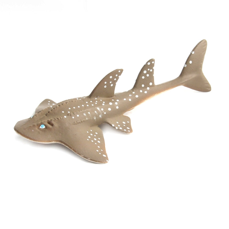 Brown spotted shark model ornament with white dot pattern