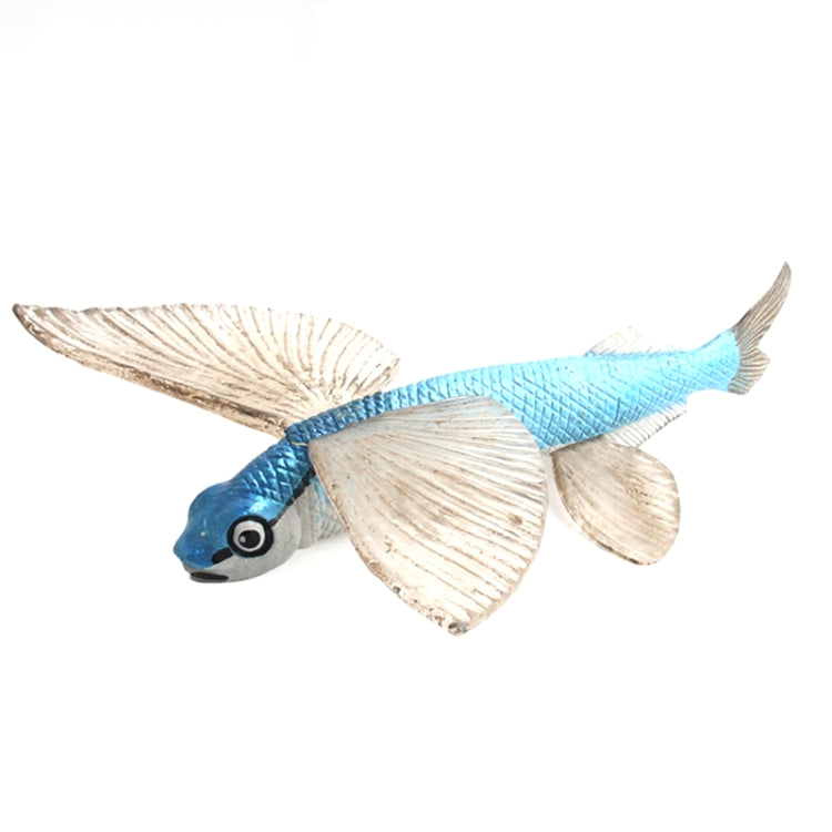 Blue and white sailfish model ornament with long fins and rounded eye