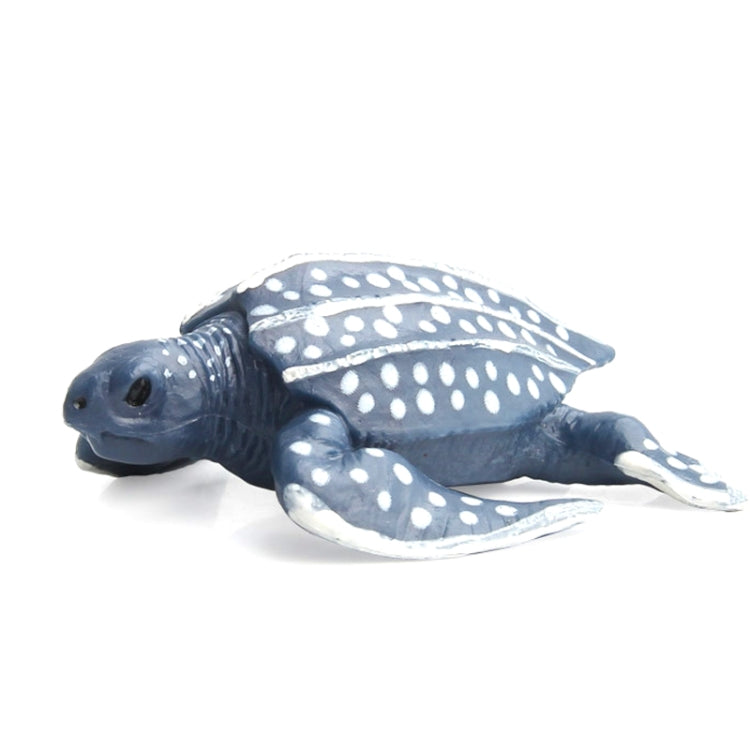 Dark blue sea turtle model ornament with white speckled shell pattern