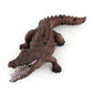 Brown crocodile PVC model toy with open mouth and detailed scales