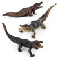 Crocodile model set with three poses, including brown and dark gray figures