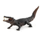 Dark gray crocodile PVC model toy with open mouth and visible teeth