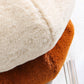 Plush beret hat in light beige with soft textured brim and warm lining detail
