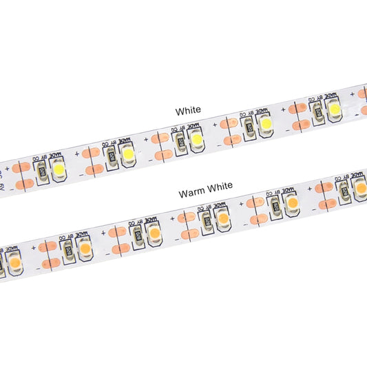 USB LED strip with two sections labeled White and Warm White along the circuit