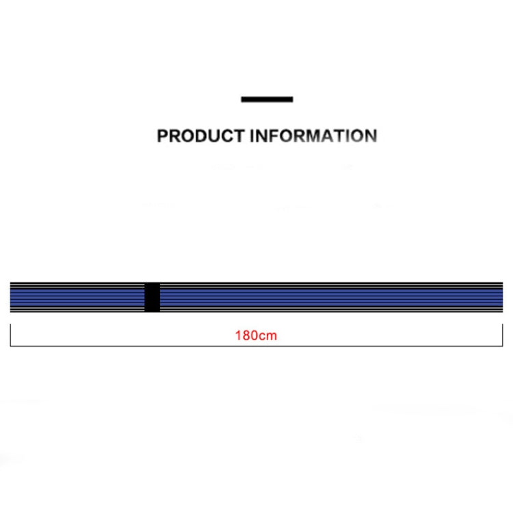 Black and blue striped elastic knee wrap band, 180 cm length
