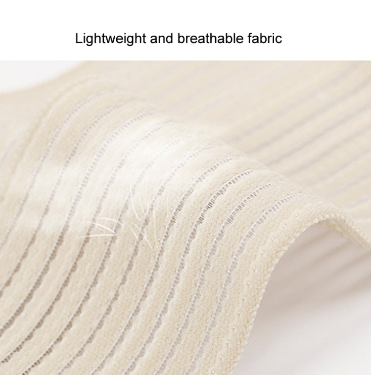 Cream striped elastic knee band fabric, lightweight and breathable