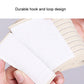 Cream elastic knee wrap with hook-and-loop closure patch and stitching detail