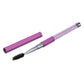Purple spiral eyelash brush with glitter rhinestone pole and pen-sleeve cap