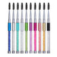 Set of spiral eyelash brushes with rhinestone glitter handles and black bristles
