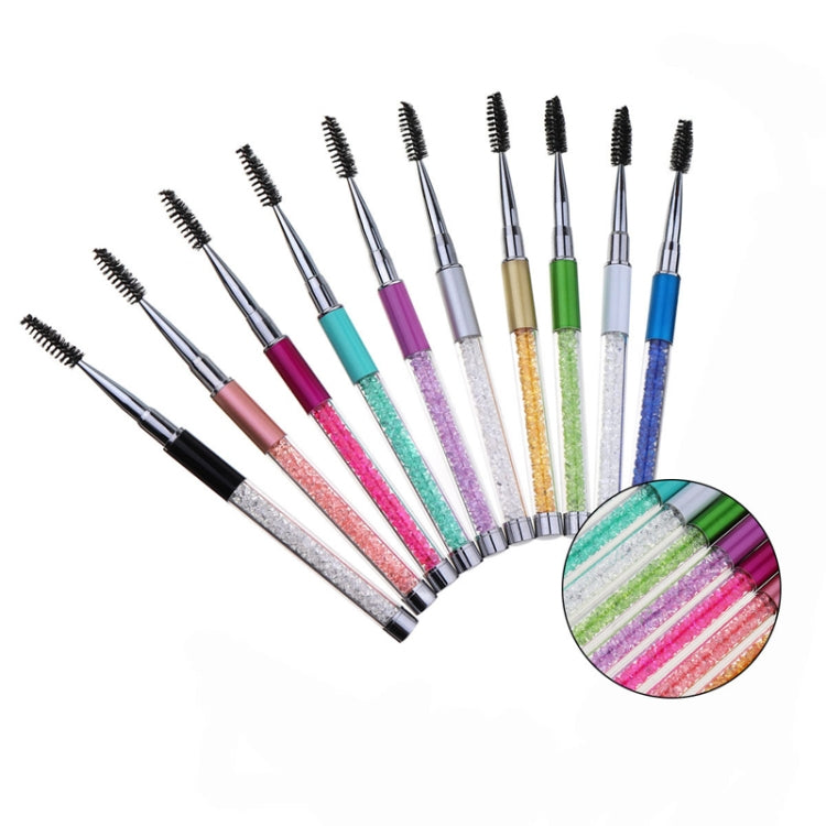 Spiral eyelash brush set with glitter barrel and black spool brush heads