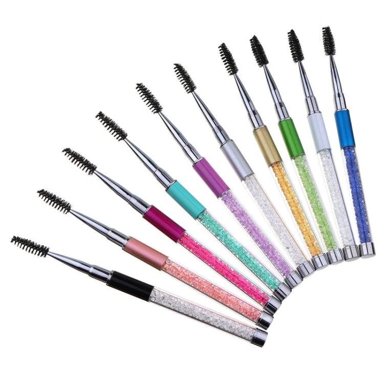 Multicolor spiral eyelash brushes with glitter barrels and black bristle spool heads