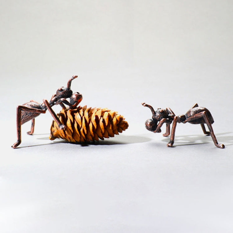Two alloy ant incense plug holders with curled pinecone-shaped decor