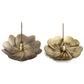 Pair of flower-shaped bronze incense burners with central cones and petal trays